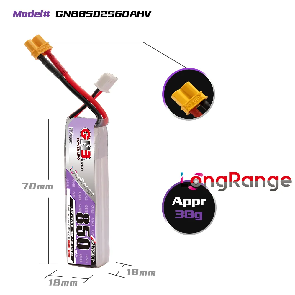 GAONENG GNB LiPo Battery 850mA - Drone Kit Long Range ulasan dan harga