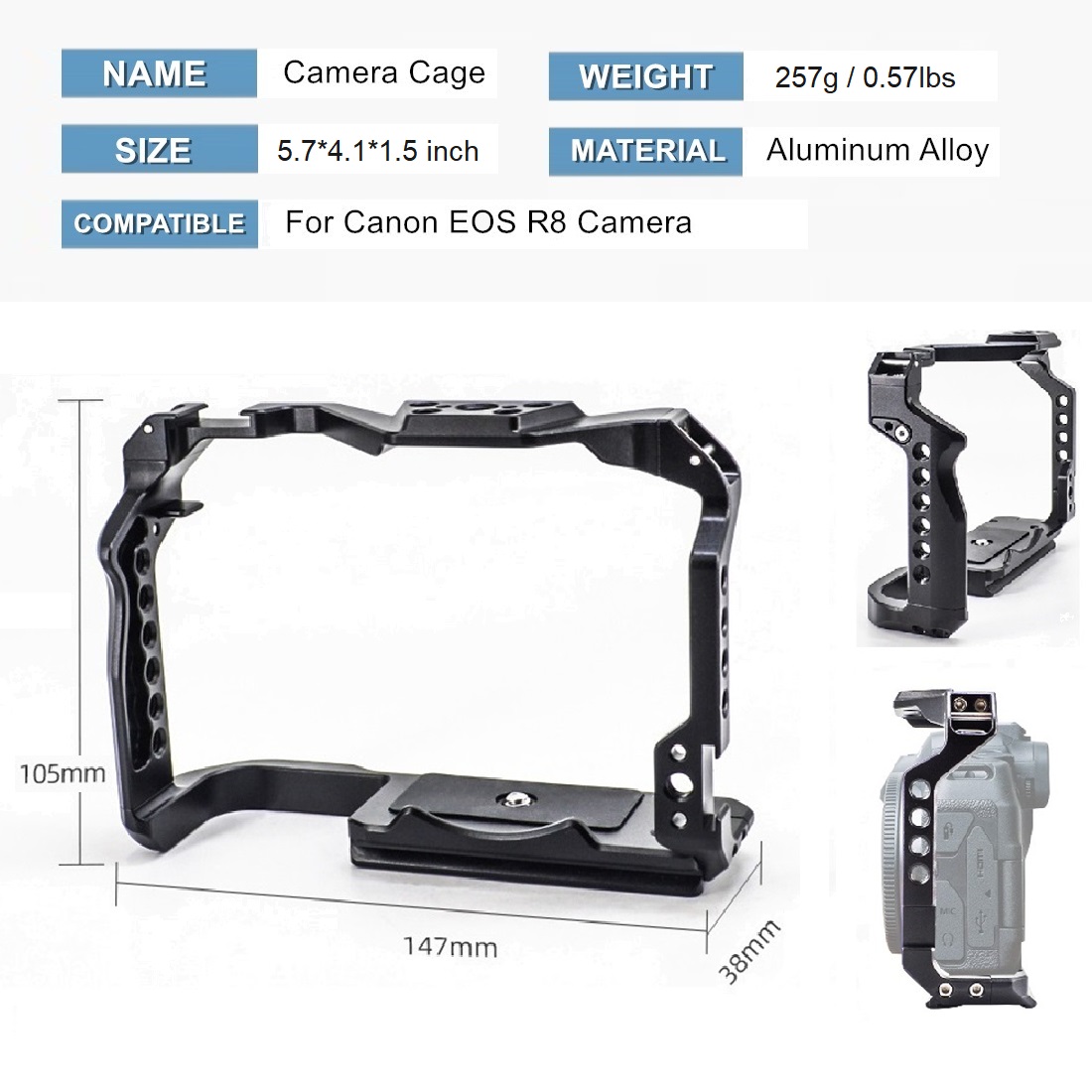 Protective Frame Camera Cage f - Canon Camera Eos R8 ulasan dan harga
